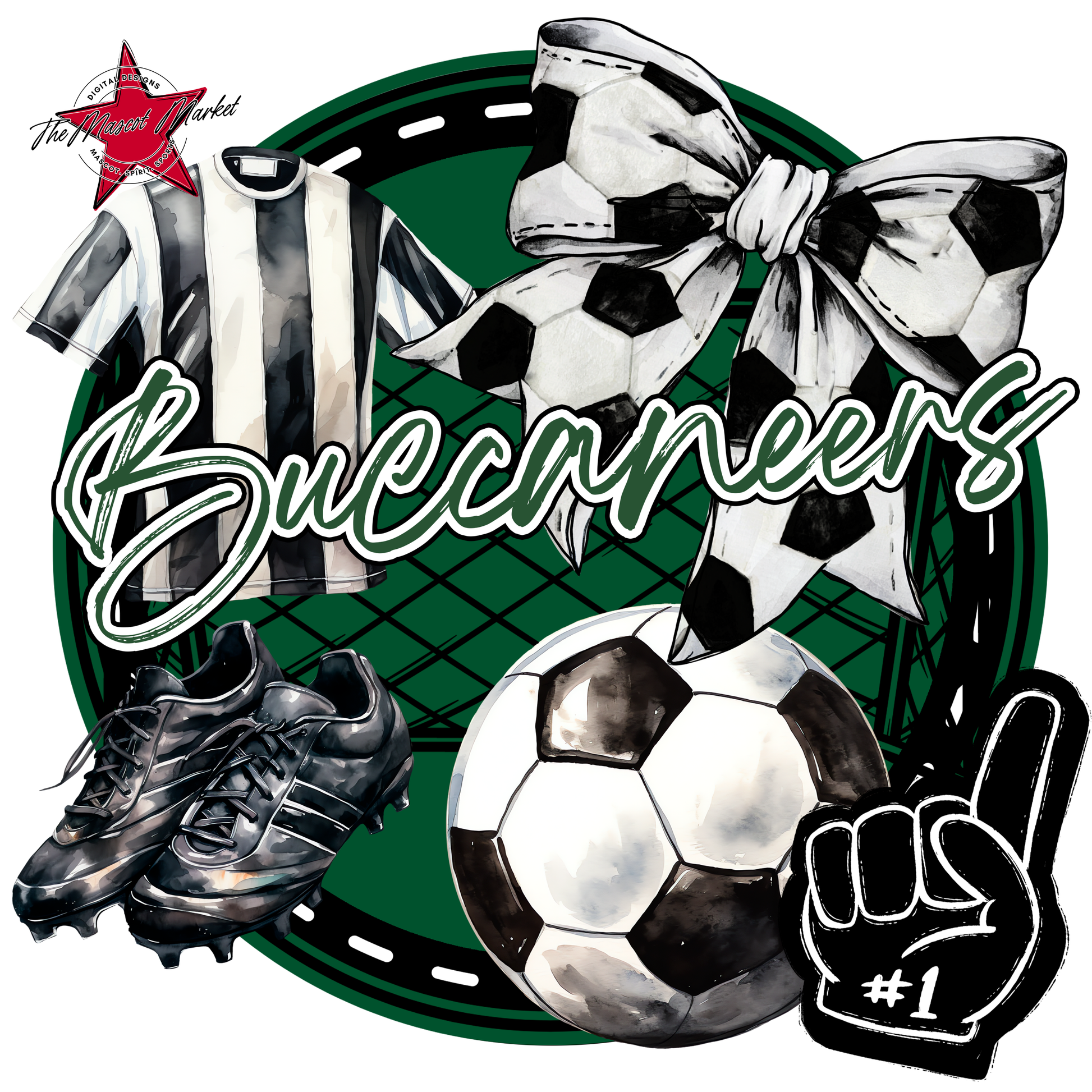 Buccaneers Circle Soccer Design-Green