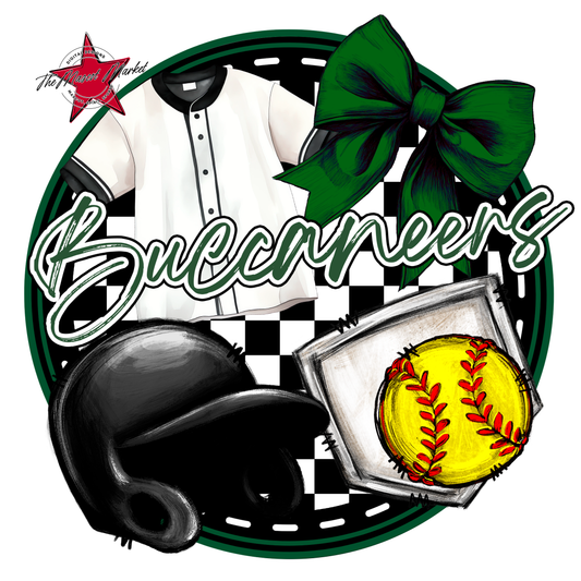 Buccaneers Circle Softball Design-Green