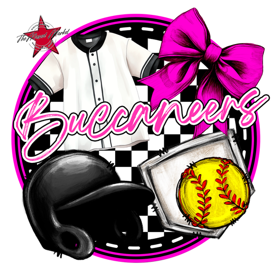 Buccaneers Circle Softball Design-Pink