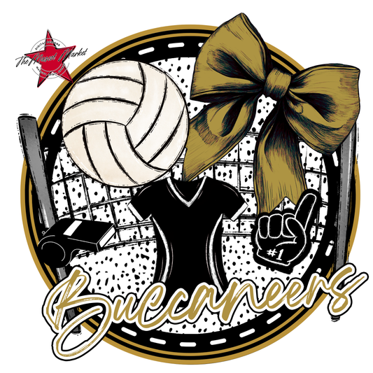 Buccaneers Circle Volleyball Design-Gold