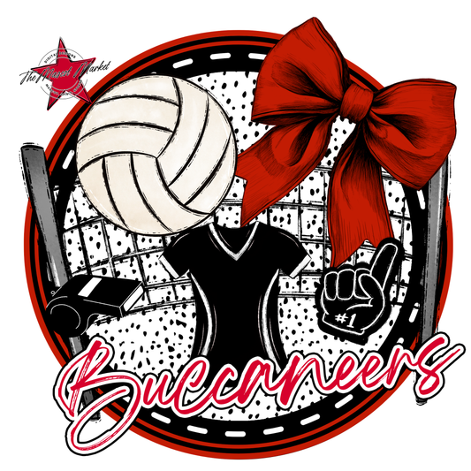 Buccaneers Circle Volleyball Design-Red
