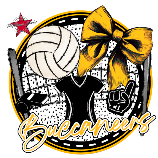 Buccaneers Circle Volleyball Design-Yellow