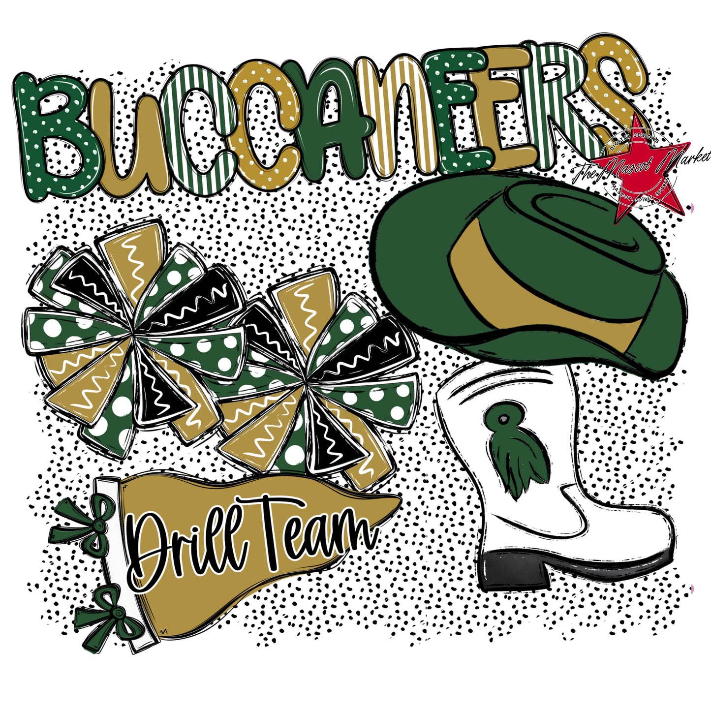 Buccaneers Drillteam Spirit-Green & Gold