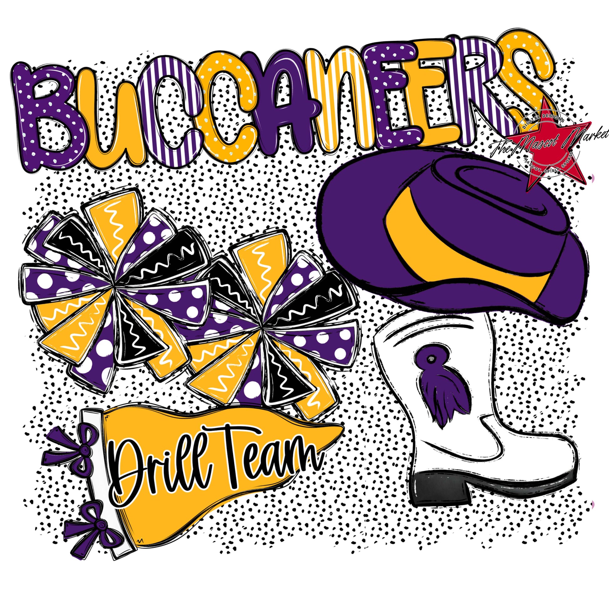 Buccaneers Drillteam Spirit-Purple & Yellow