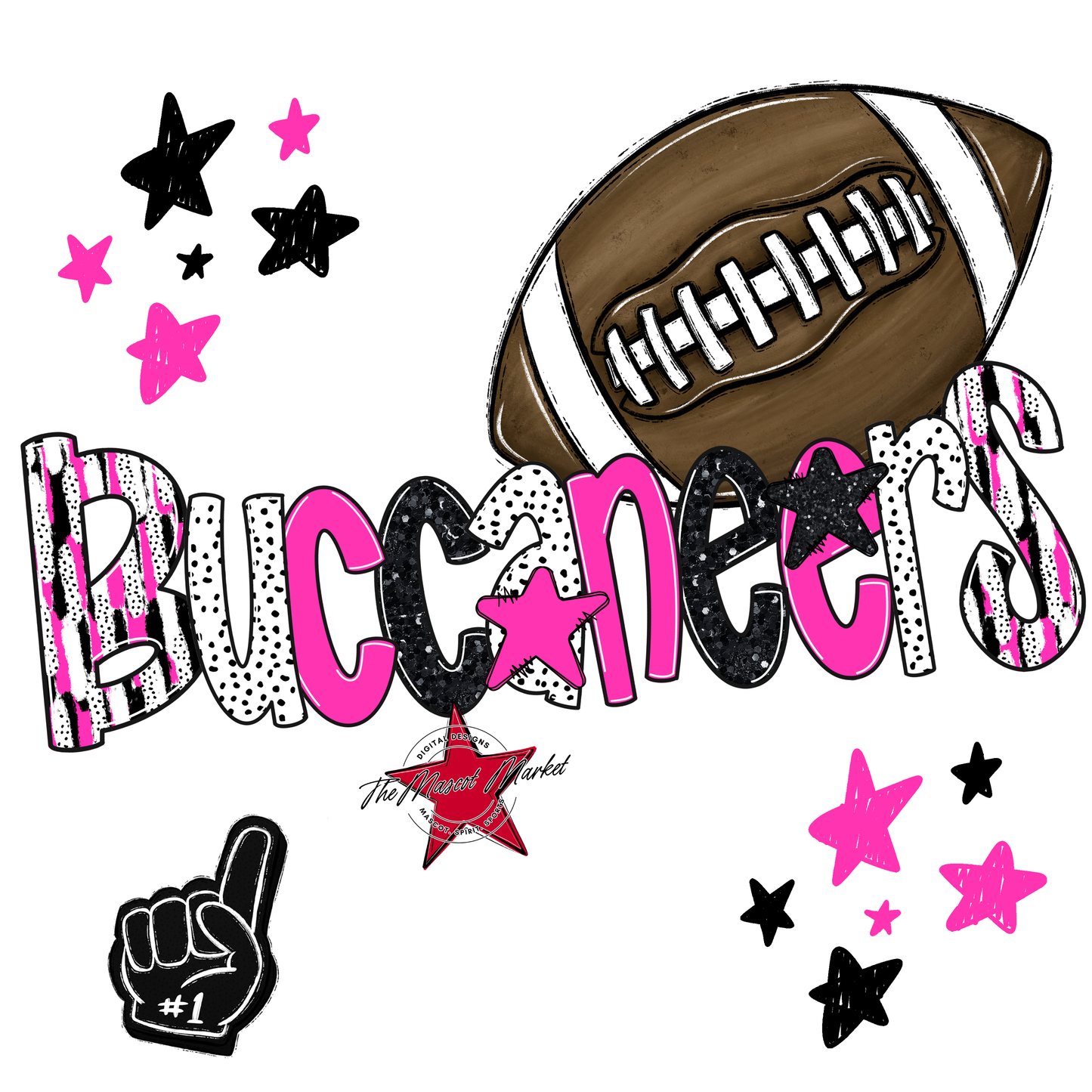 Buccaneers Football Scrape-Pink