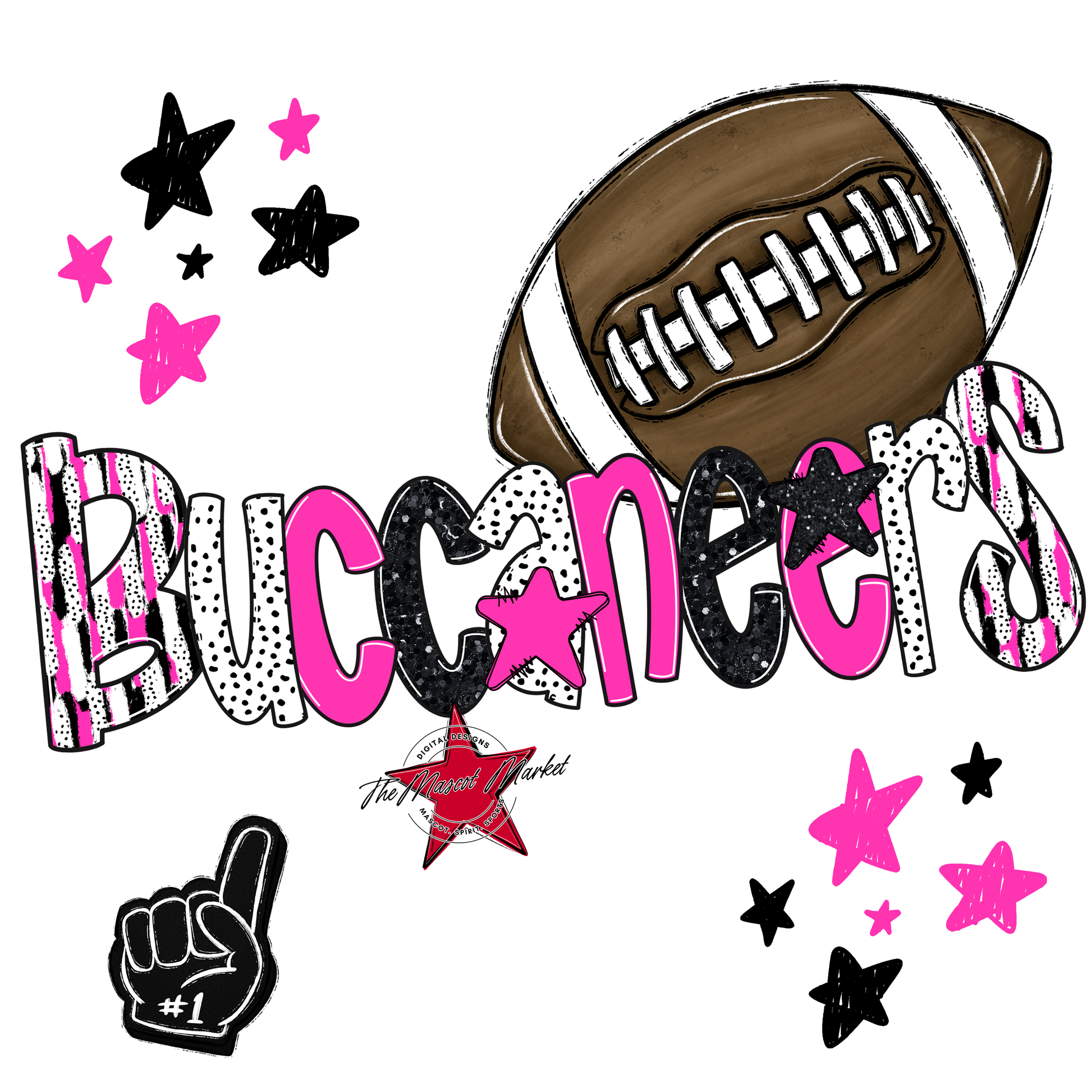 Buccaneers Football Scrape-Pink