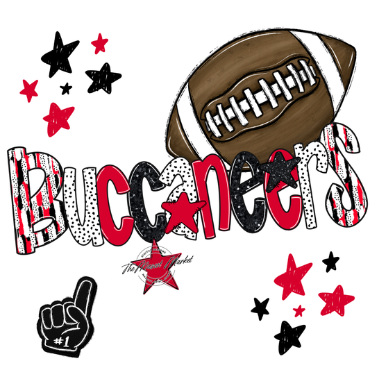 Buccaneers Football Scrape-Red