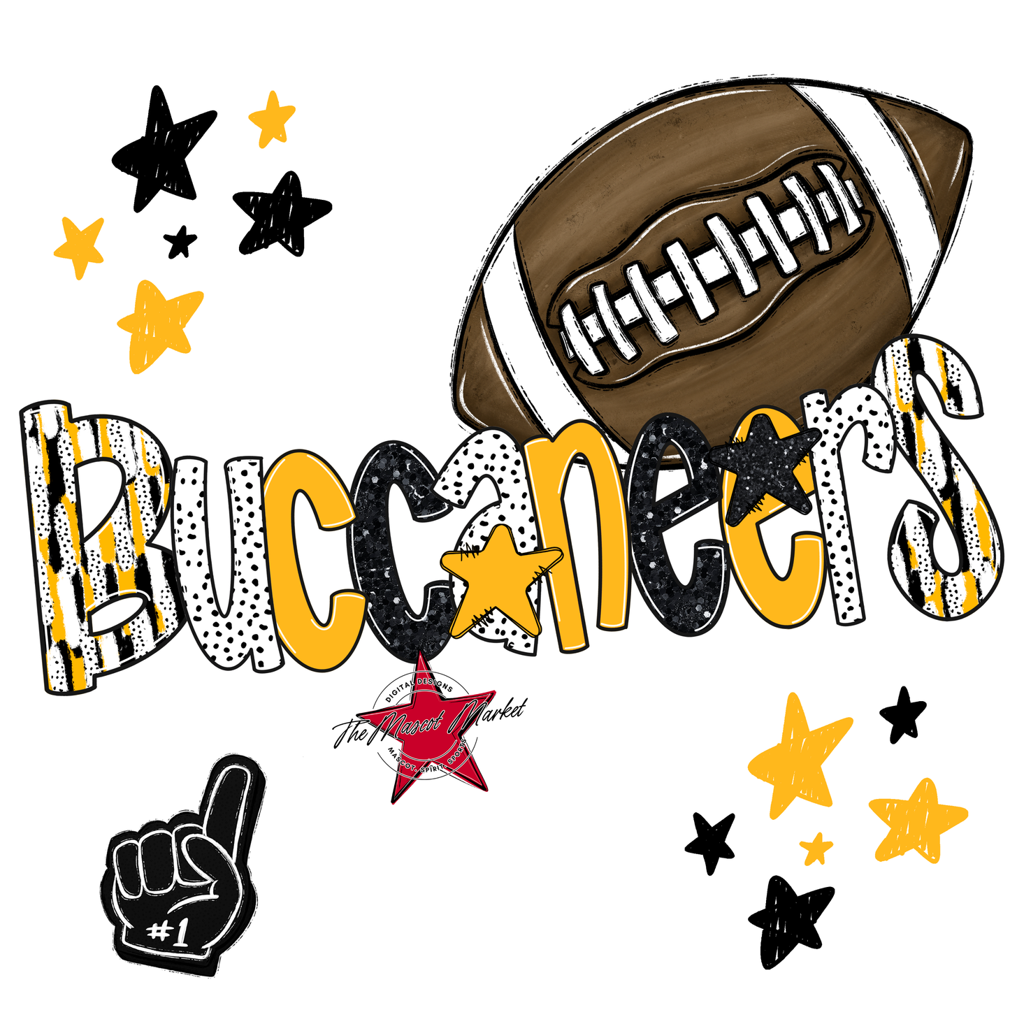 Buccaneers Football Scrape-Yellow