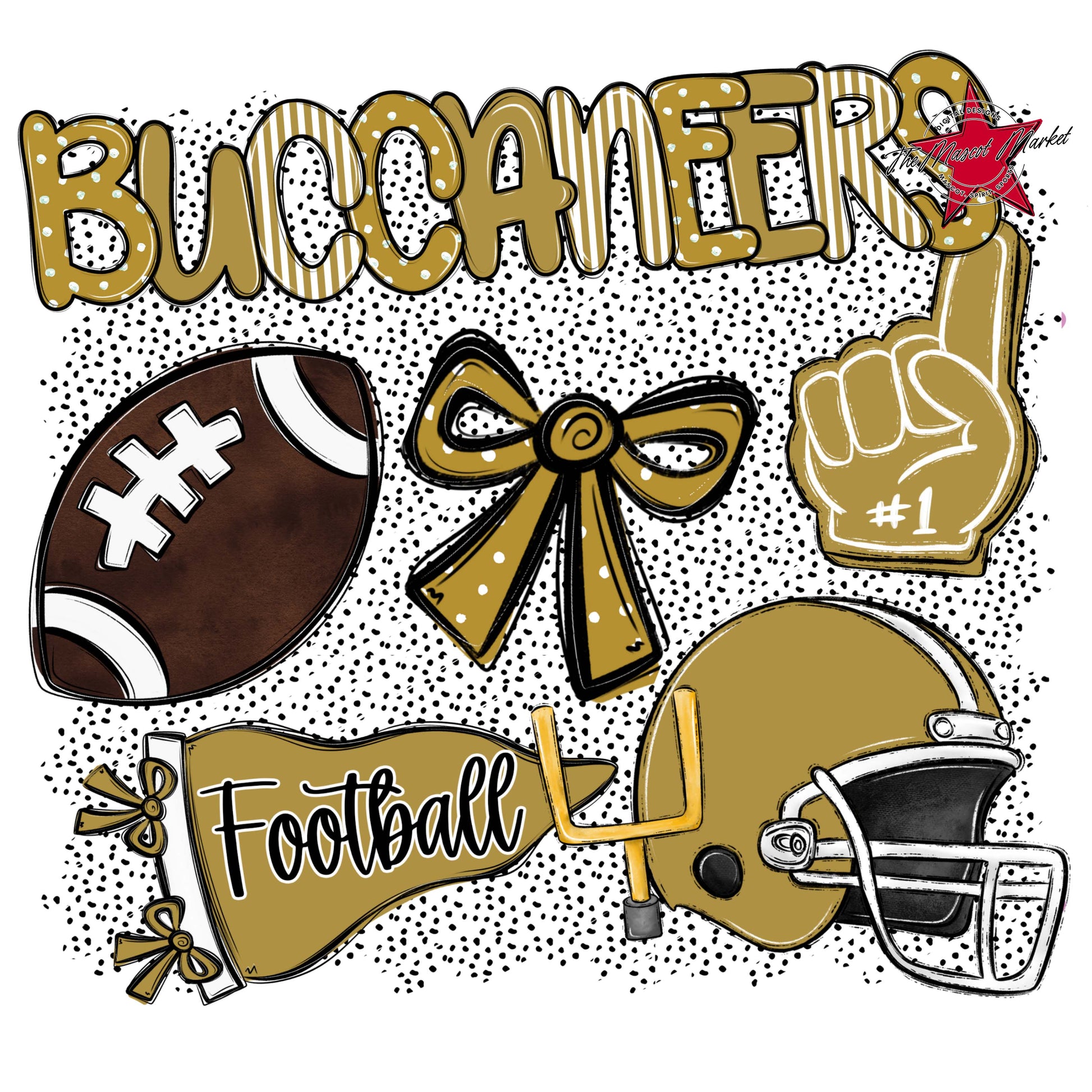 Buccaneers Football Spirit-Gold