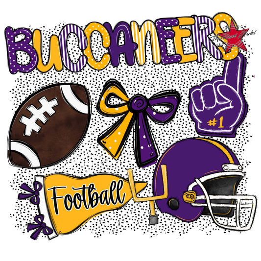Buccaneers Football Spirit-Purple & Yellow