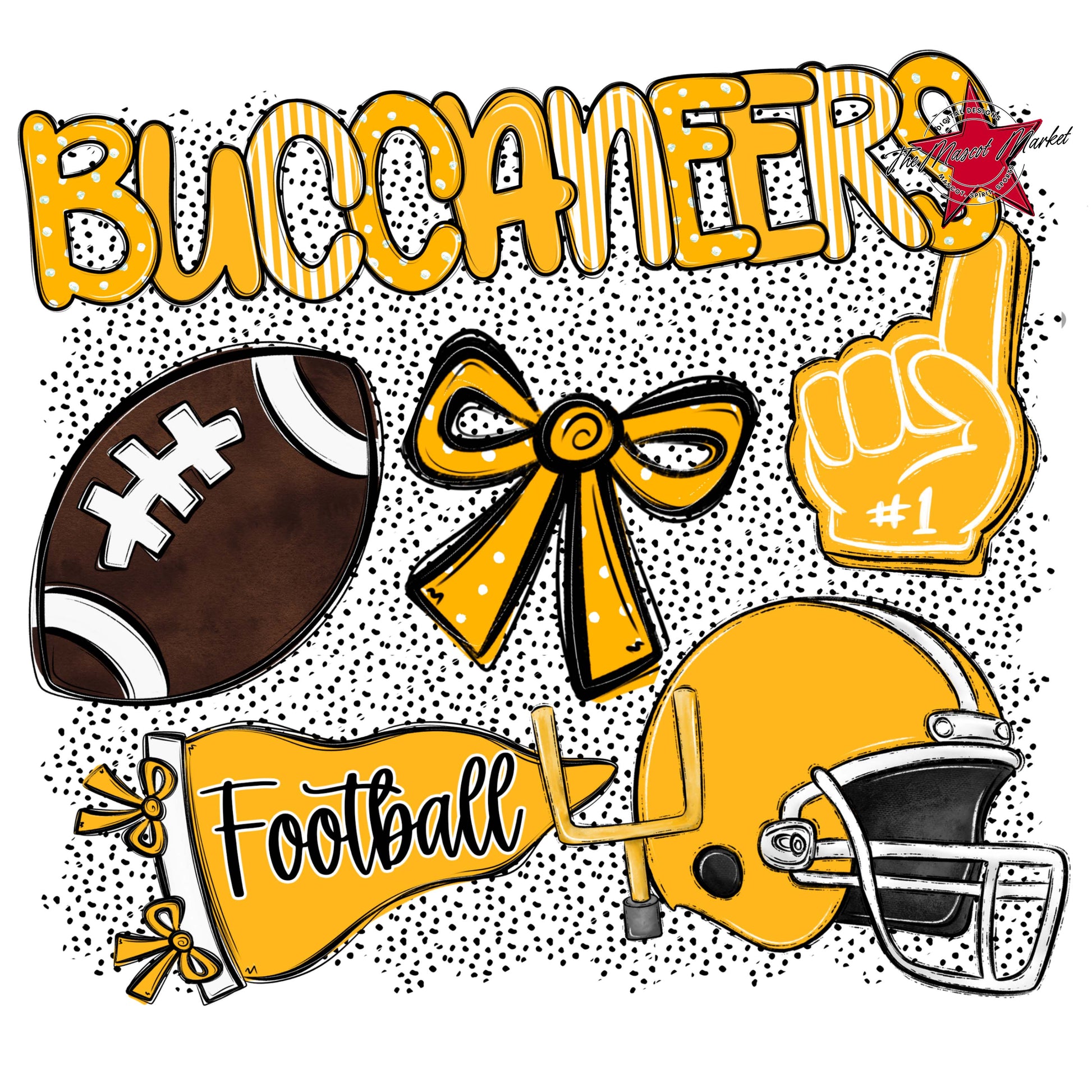 Buccaneers Football Spirit-Yellow