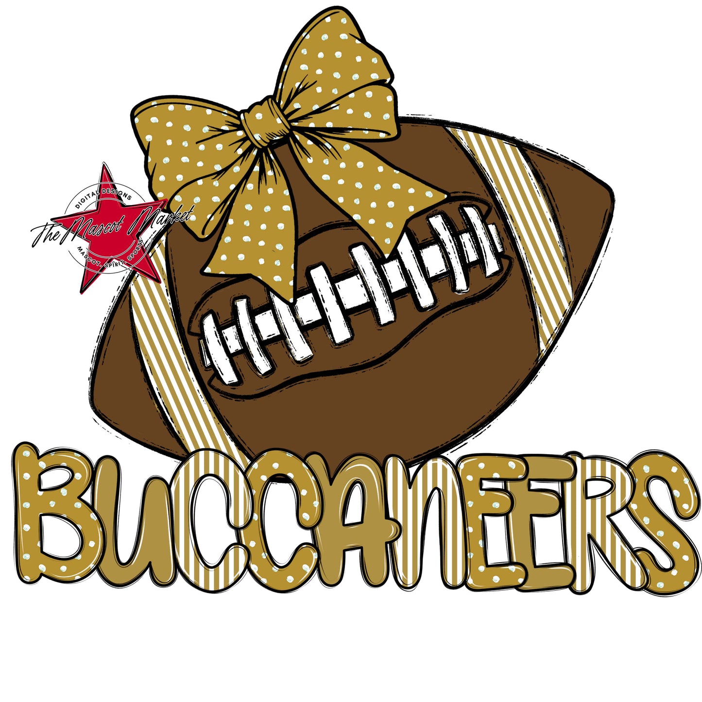 Buccaneers Football Spirit Design-Gold