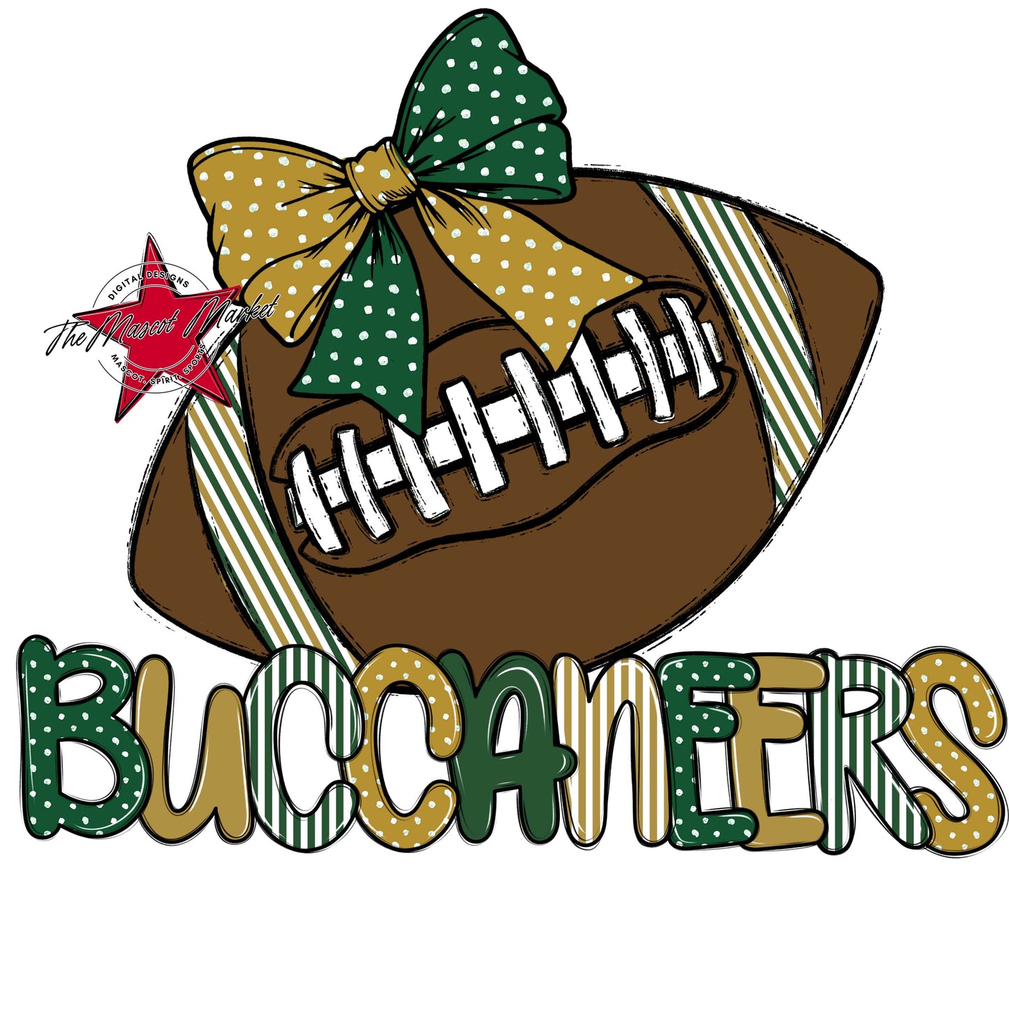 Buccaneers Football Spirit Design-Green & Gold