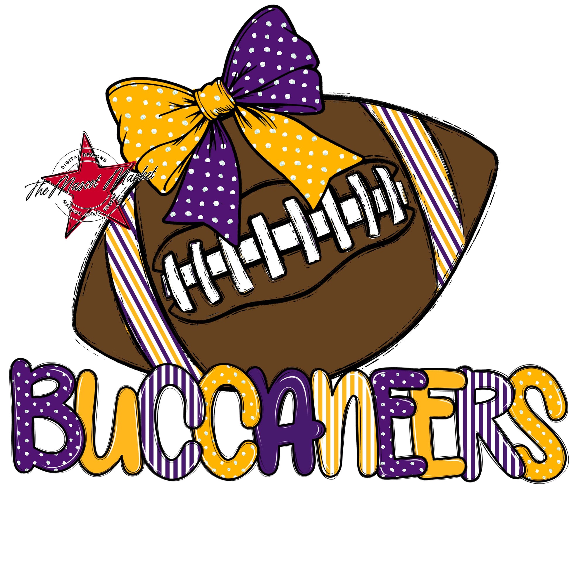Buccaneers Football Spirit Design-Purple & Yellow