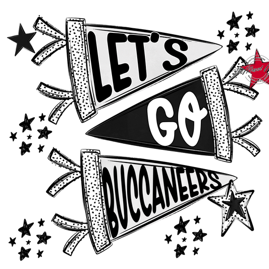Buccaneers Let's Go Flag Design-Black
