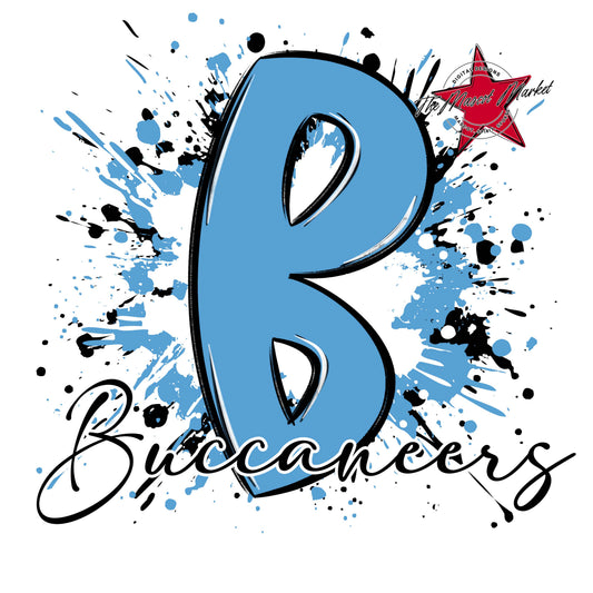 Buccaneers Mascot Splatter-Carolina Blue