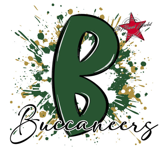 Buccaneers Mascot Splatter-Green & Gold