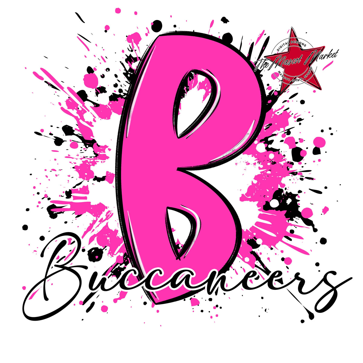 Buccaneers Mascot Splatter-Pink