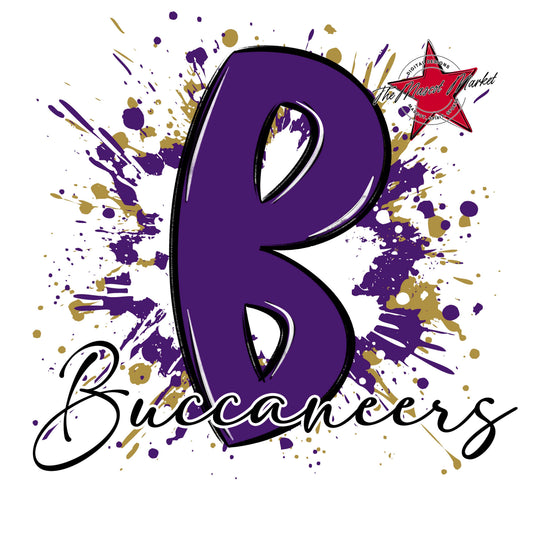 Buccaneers Mascot Splatter-Purple & Gold
