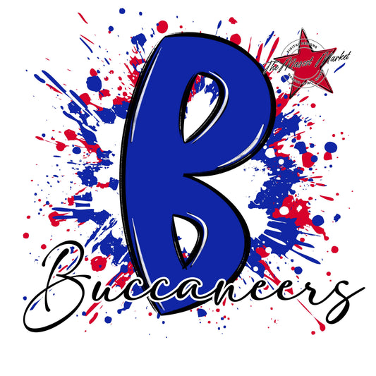 Buccaneers Mascot Splatter-Royal Blue & Red
