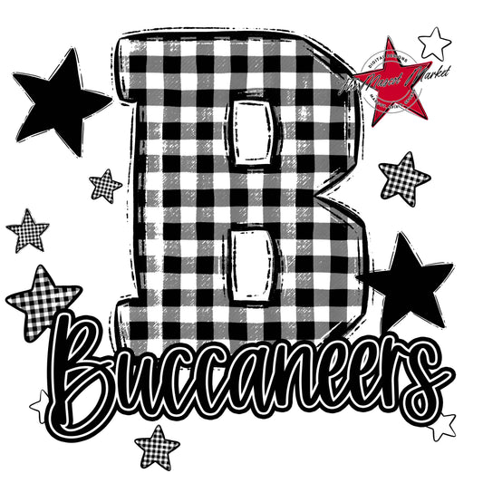 Buccaneers Plaid Star Design-Black
