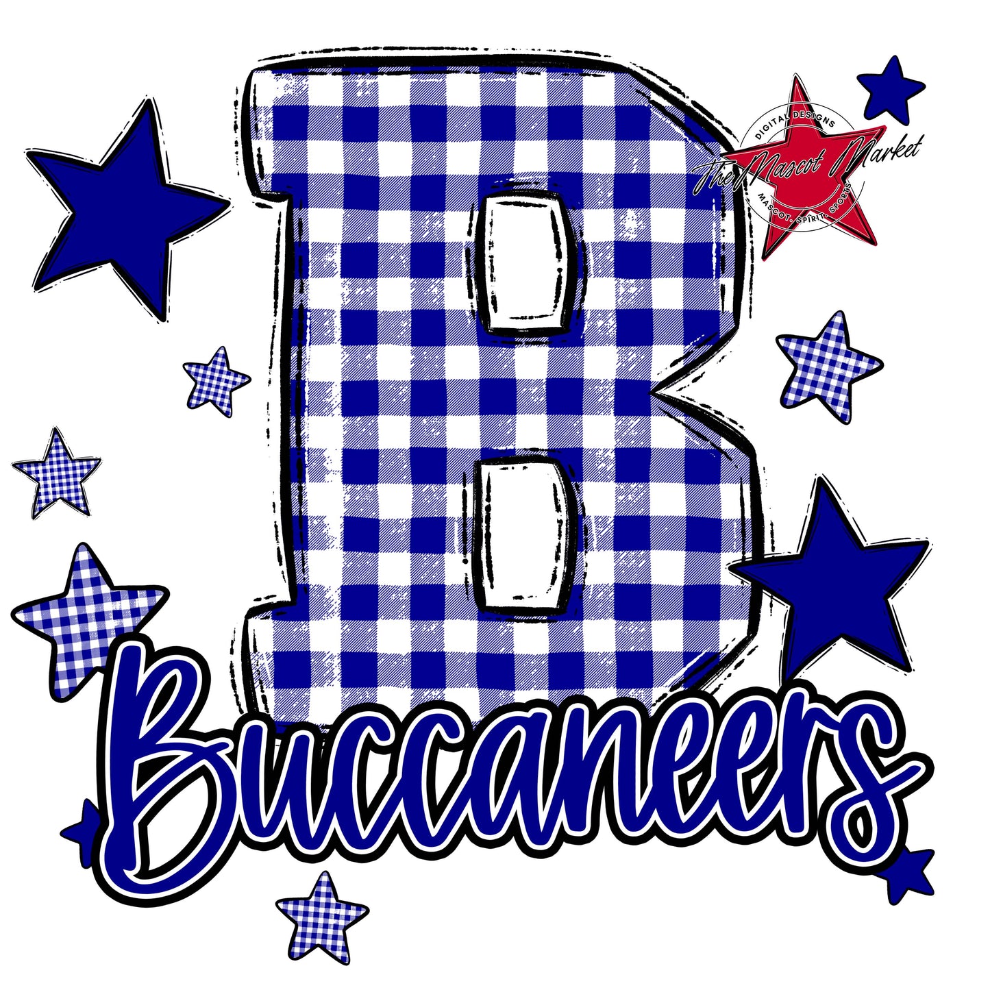 Buccaneers Plaid Star Design-Blue