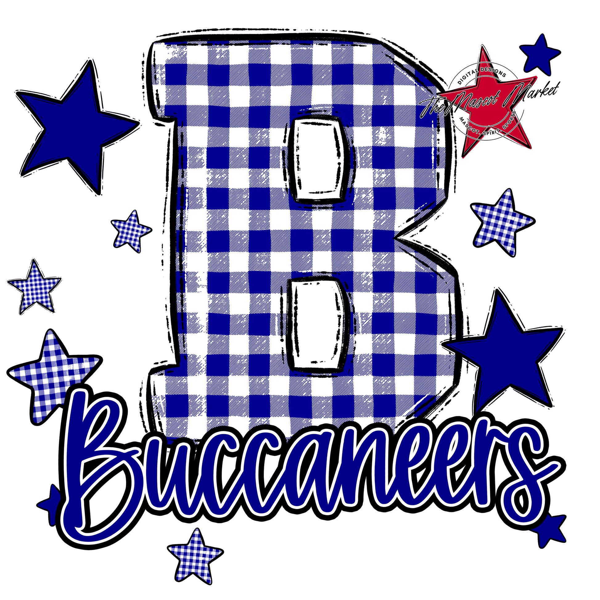 Buccaneers Plaid Star Design-Blue