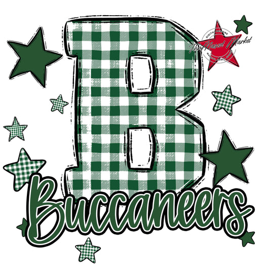 Buccaneers Plaid Star Design-Green