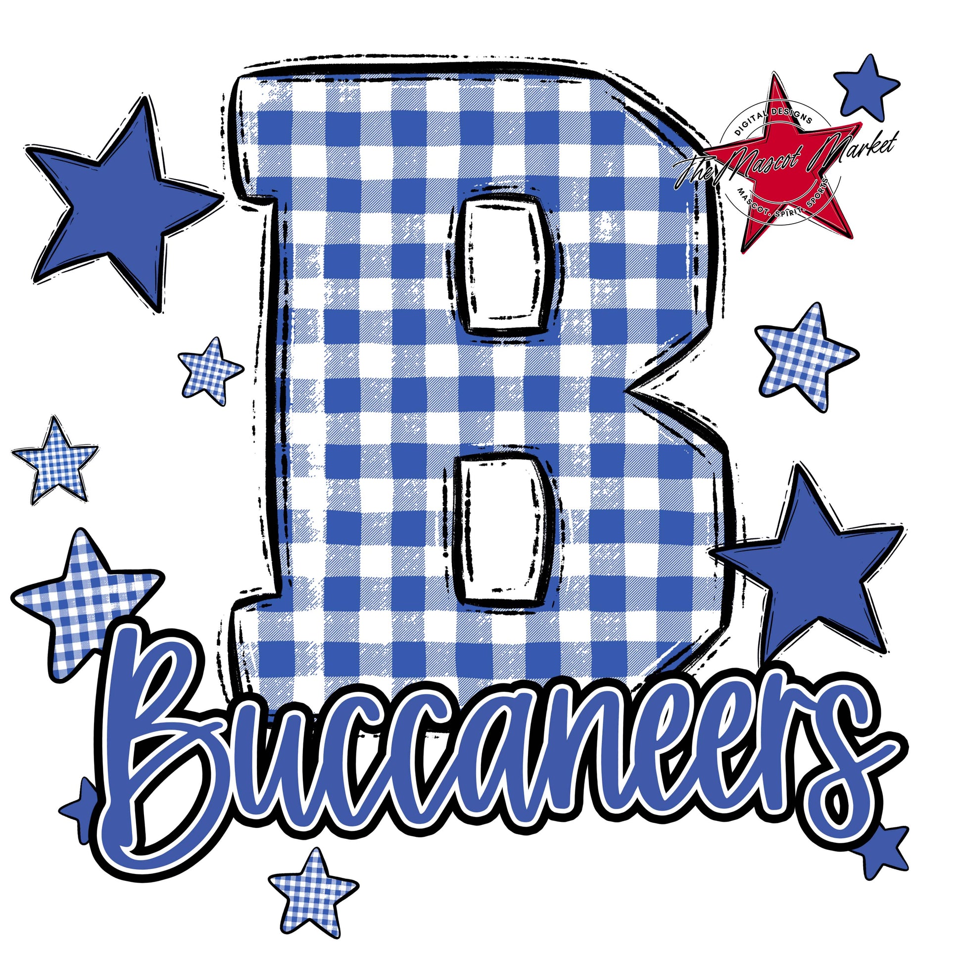 Buccaneers Plaid Star Design-Off Blue