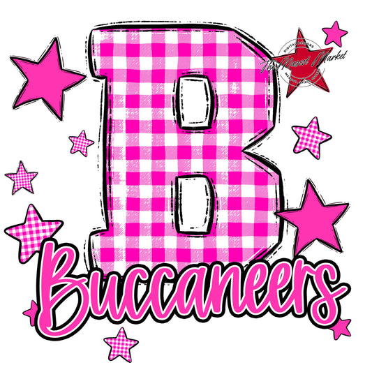 Buccaneers Plaid Star Design-Pink