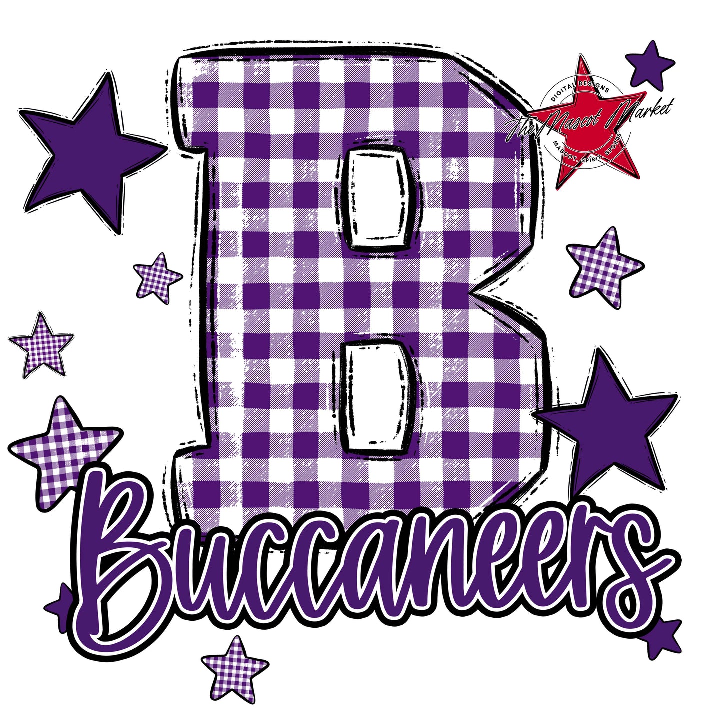 Buccaneers Plaid Star Design-Purple