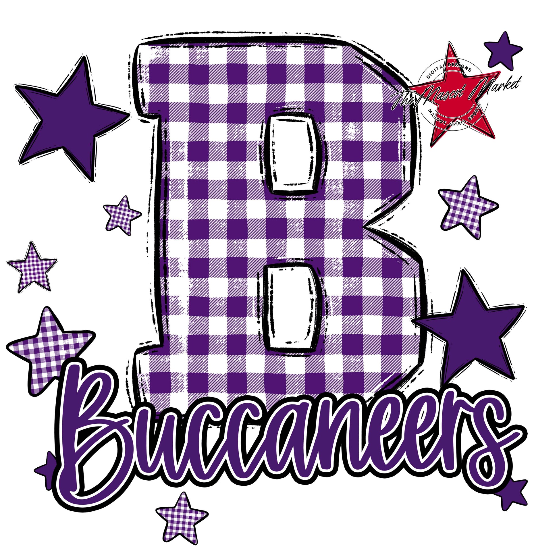 Buccaneers Plaid Star Design-Purple