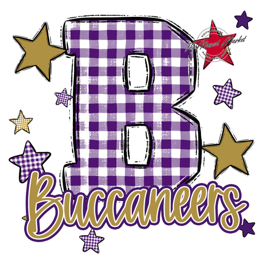 Buccaneers Plaid Star Design-Purple & Gold