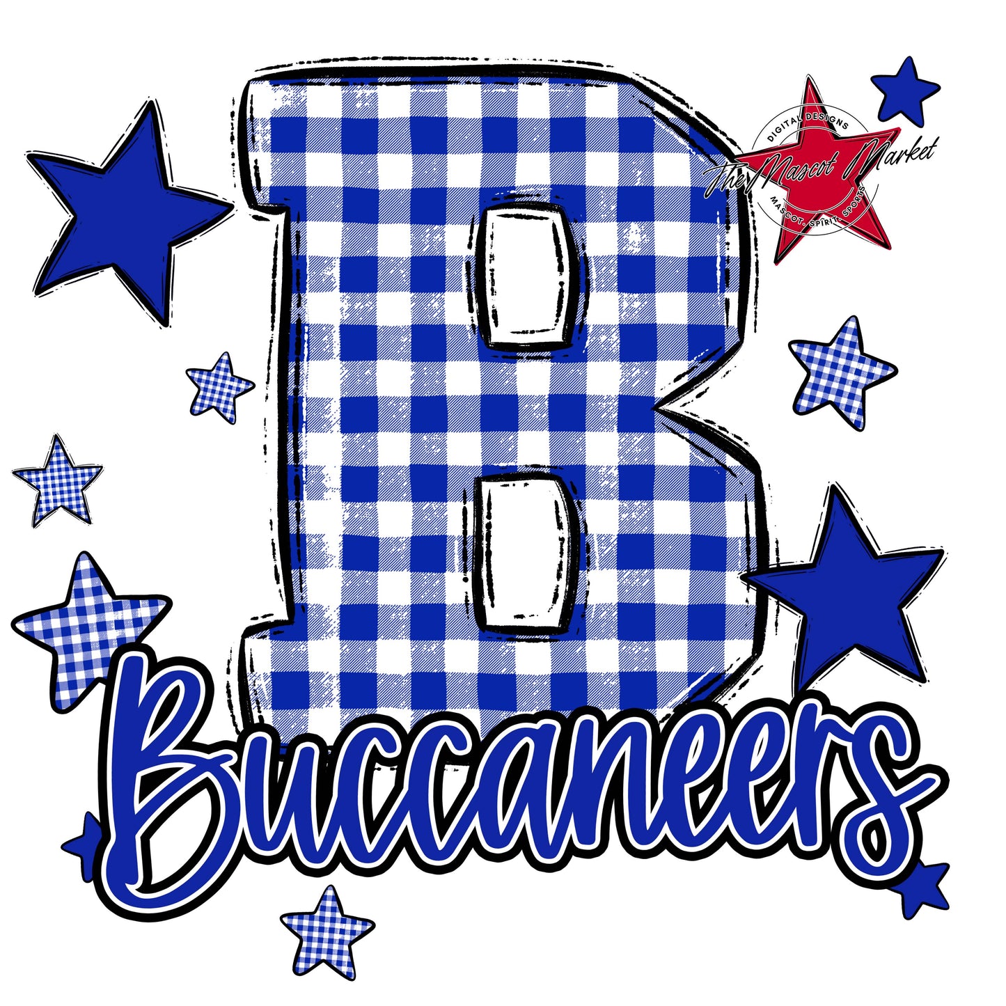 Buccaneers Plaid Star Design-Royal Blue