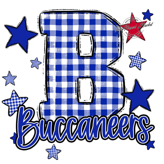 Buccaneers Plaid Star Design-Royal Blue