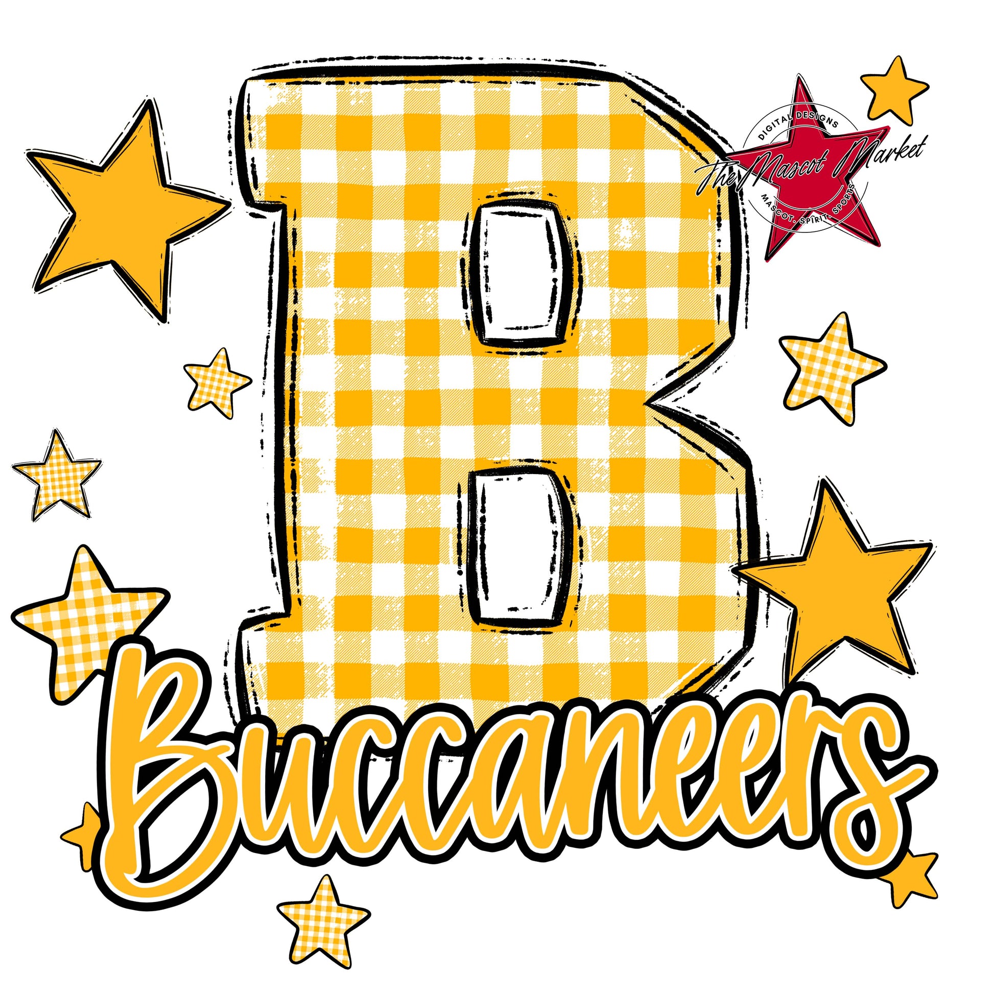 Buccaneers Plaid Star Design-Yellow