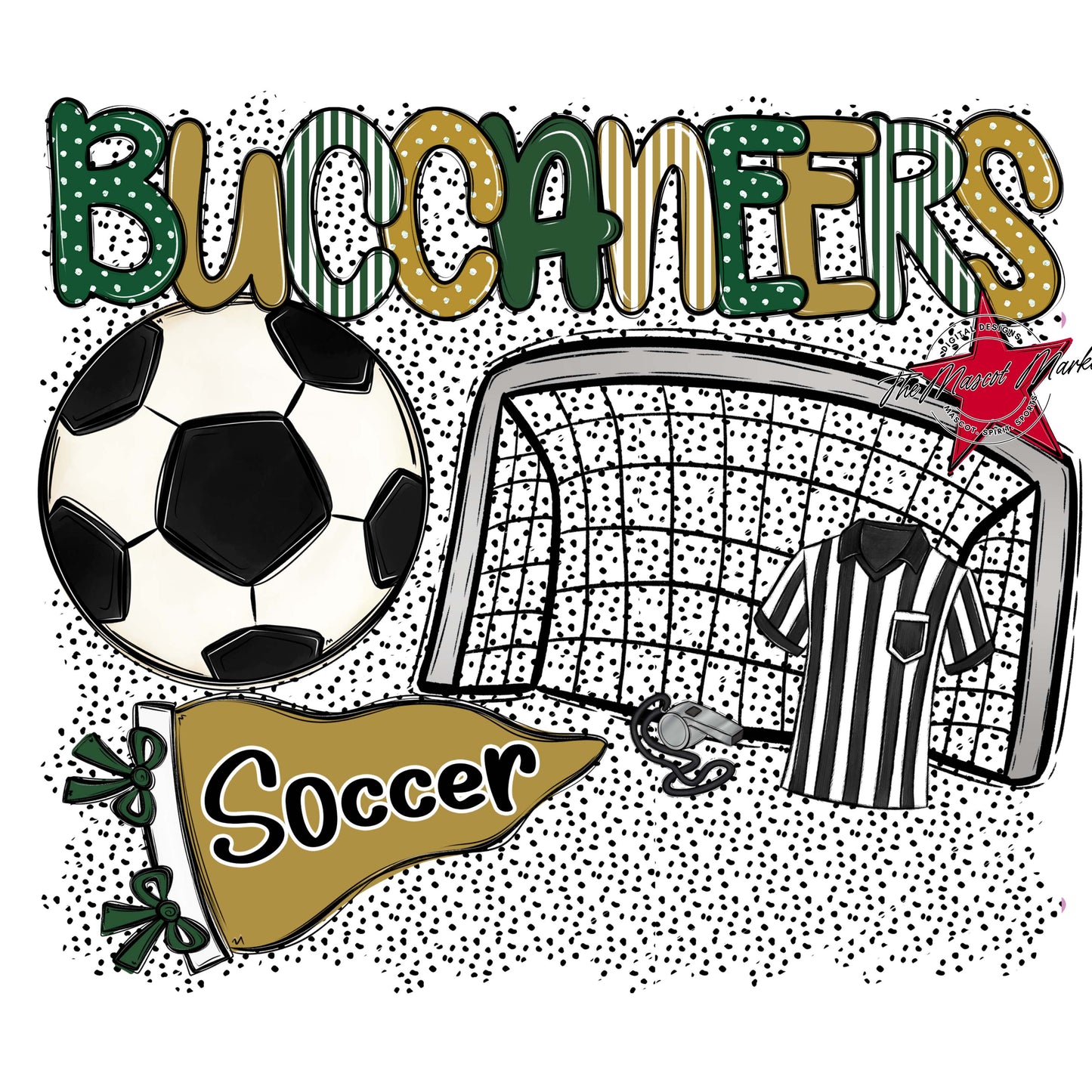 Buccaneers Soccer Spirit-Green & Gold