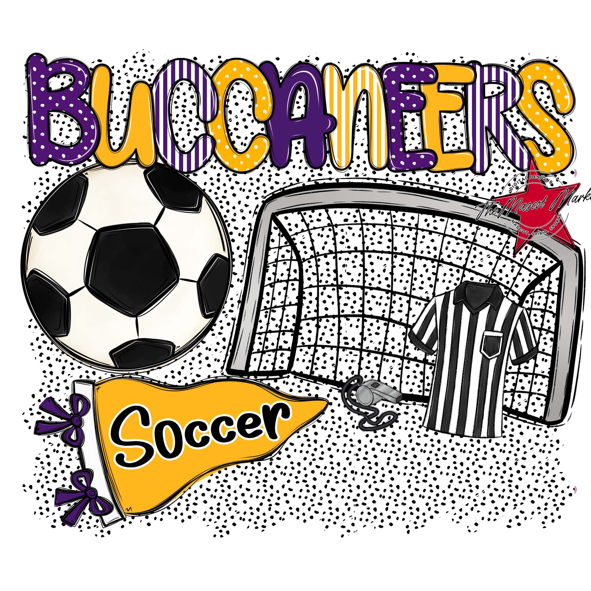 Buccaneers Soccer Spirit-Purple & Yellow