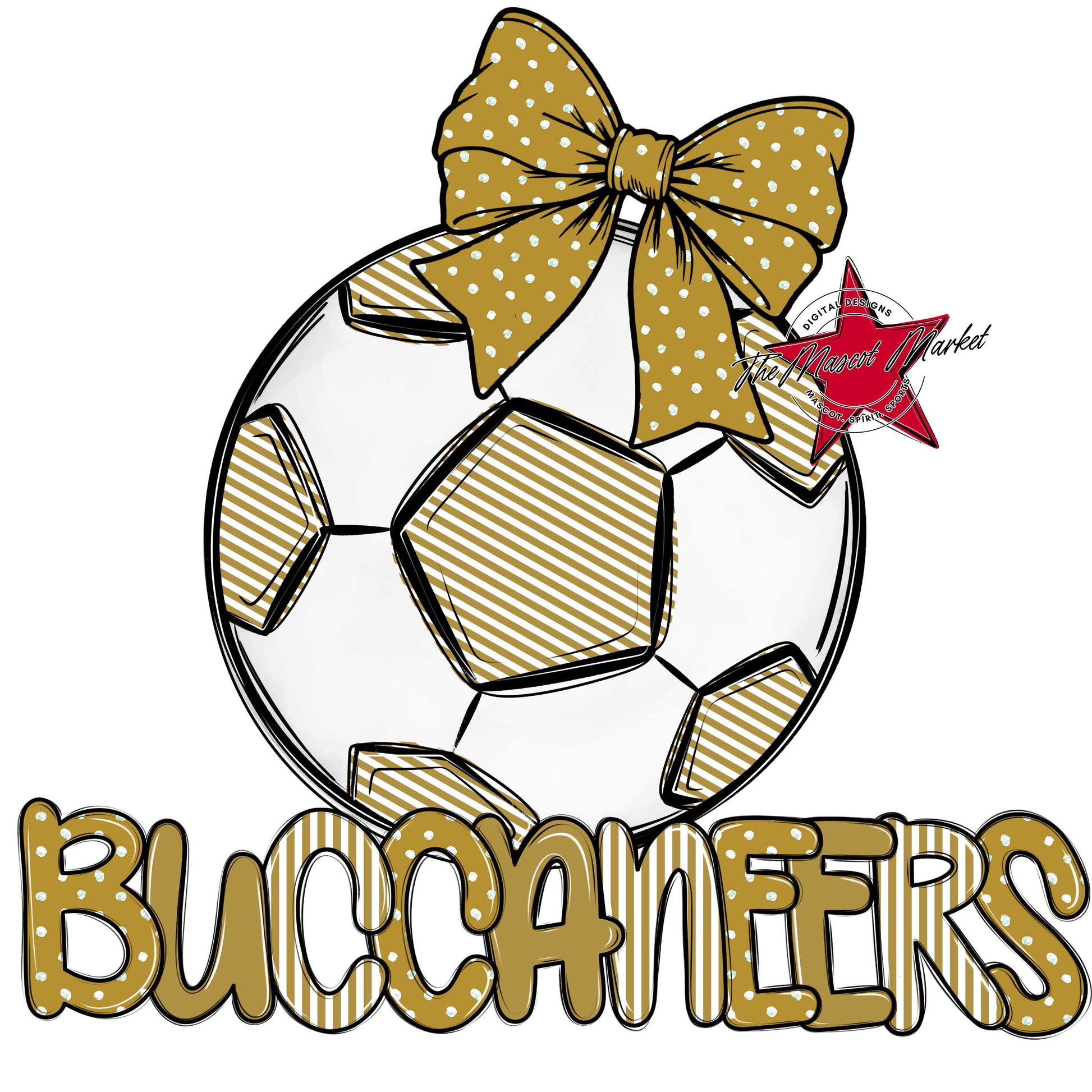 Buccaneers Soccer Spirit Design-Gold