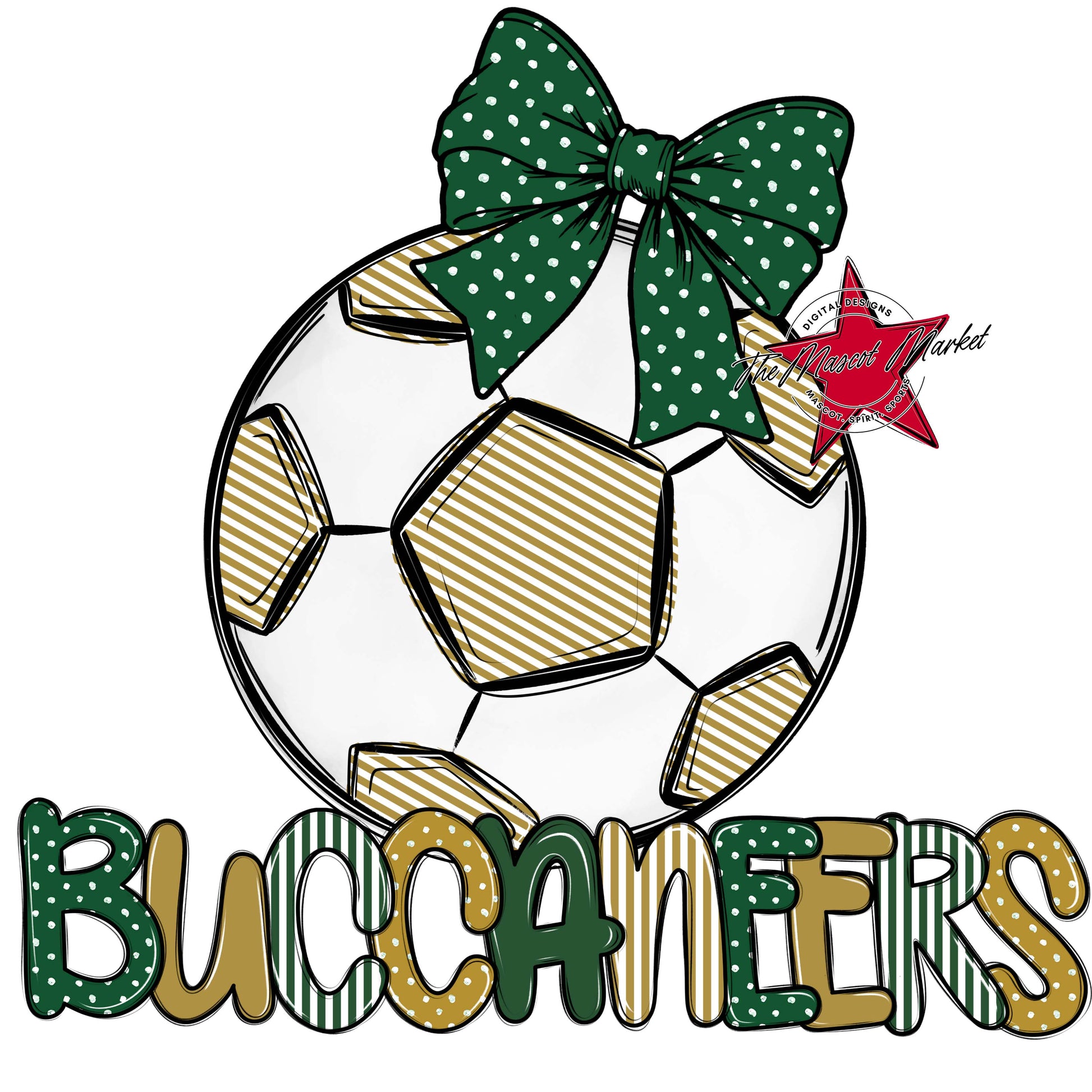 Buccaneers Soccer Spirit Design-Green & Gold