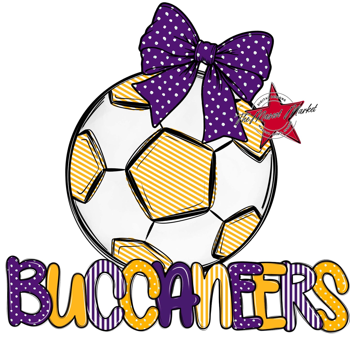 Buccaneers Soccer Spirit Design-Purple & Yellow