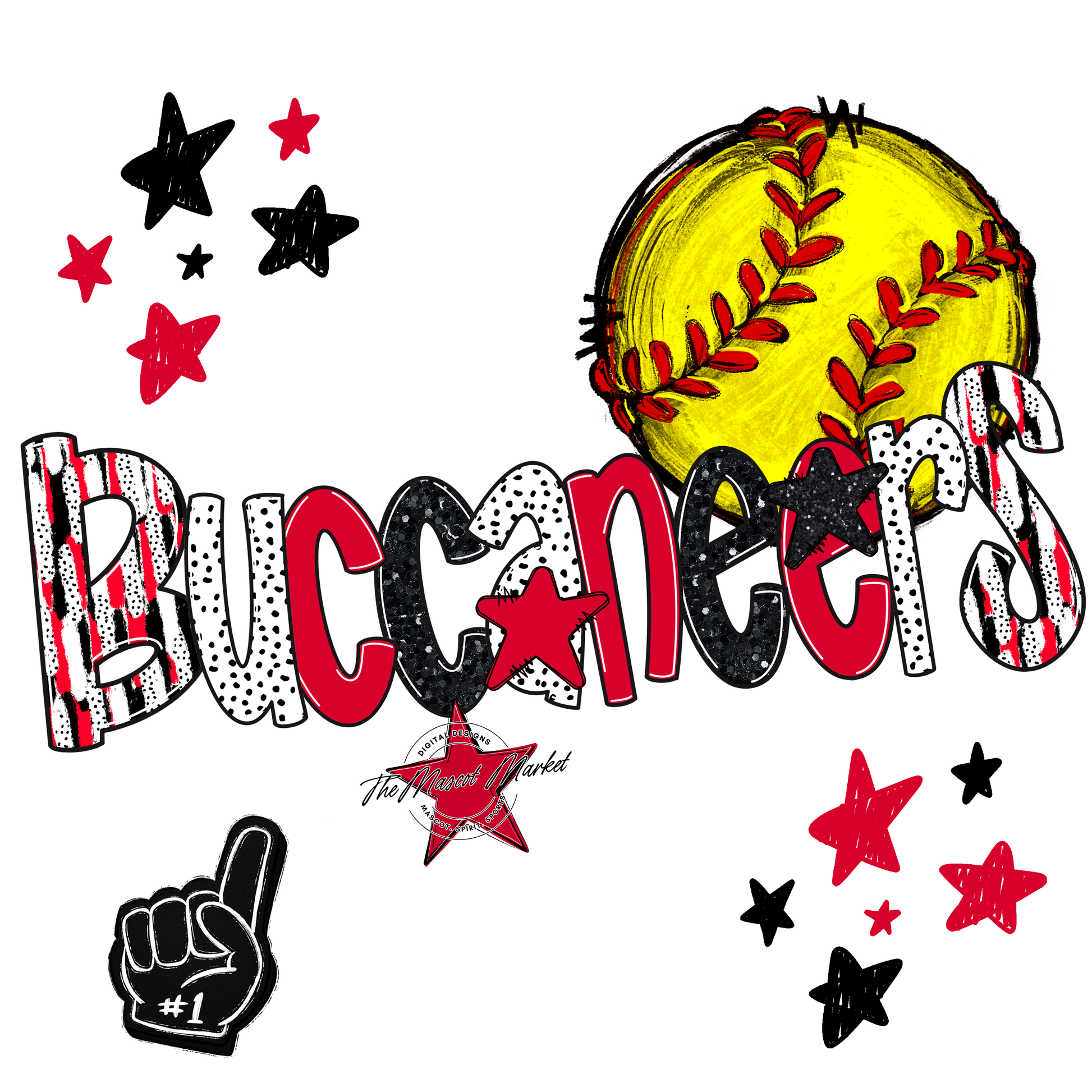 Buccaneers Softball Scrape-Red
