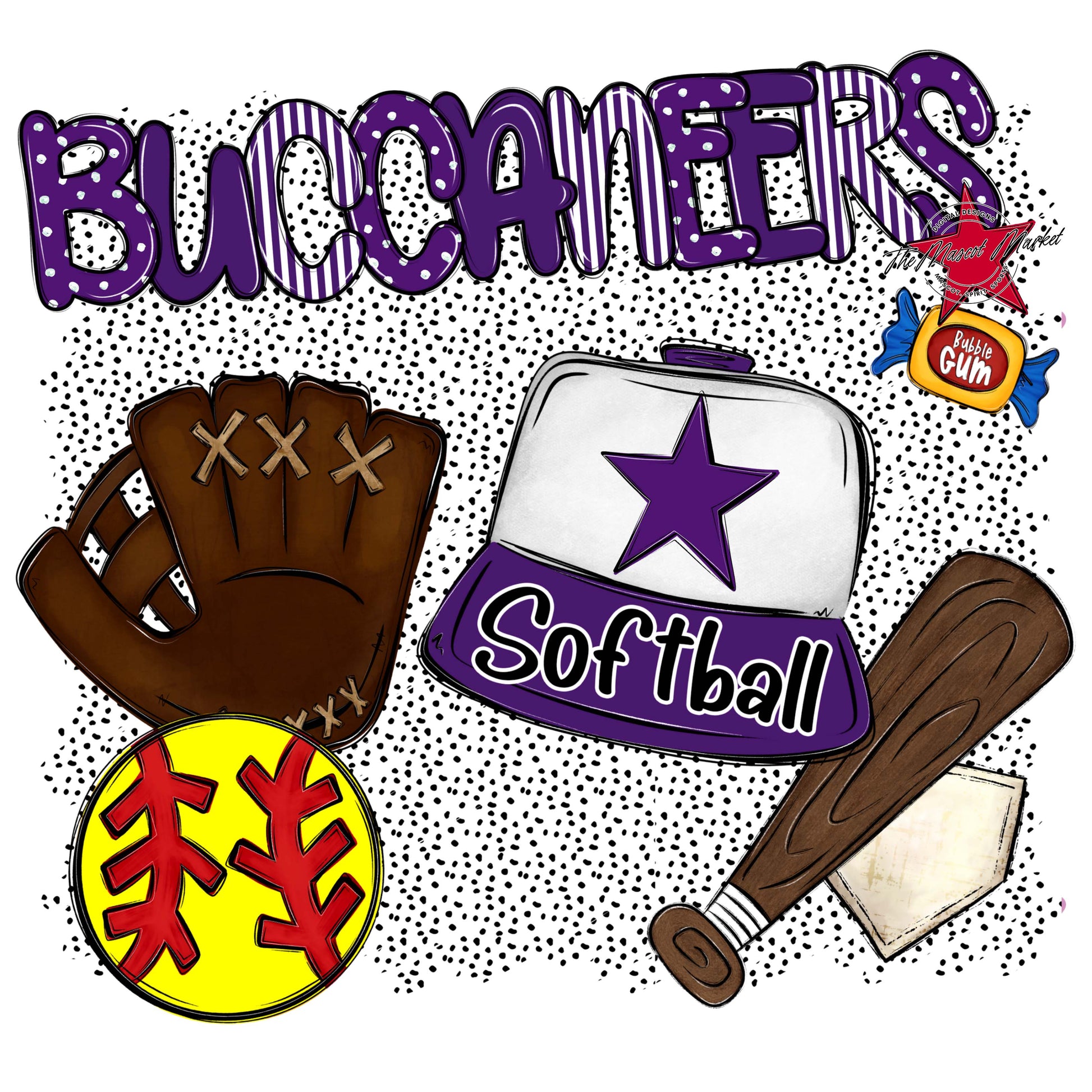 Buccaneers Softball Spirit-Purple