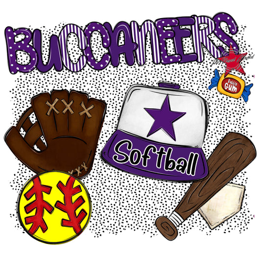 Buccaneers Softball Spirit-Purple