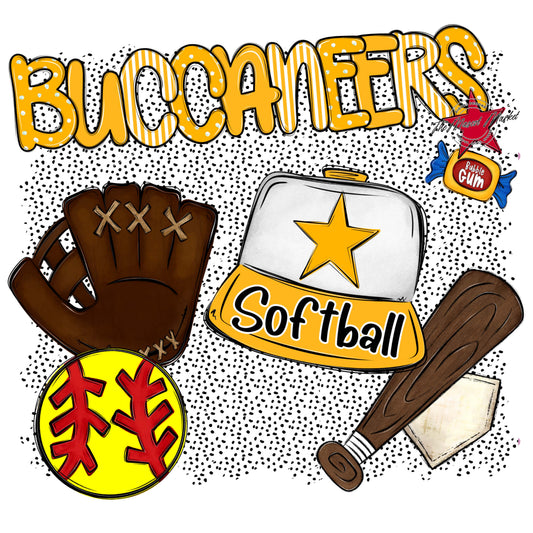 Buccaneers Softball Spirit-Yellow