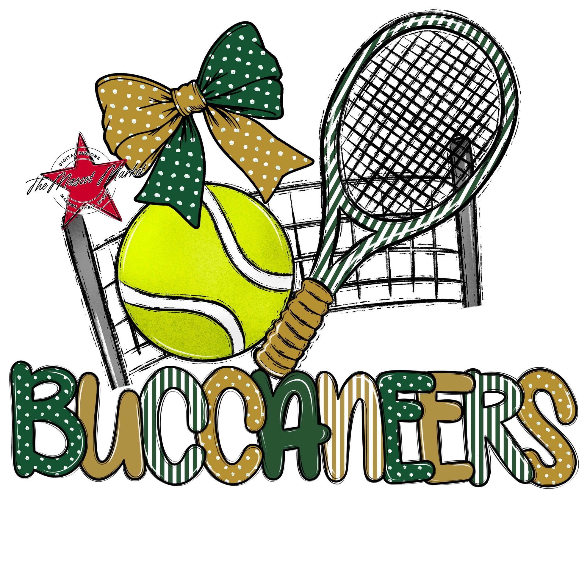 Buccaneers Tennis Spirit Design-Green & Gold