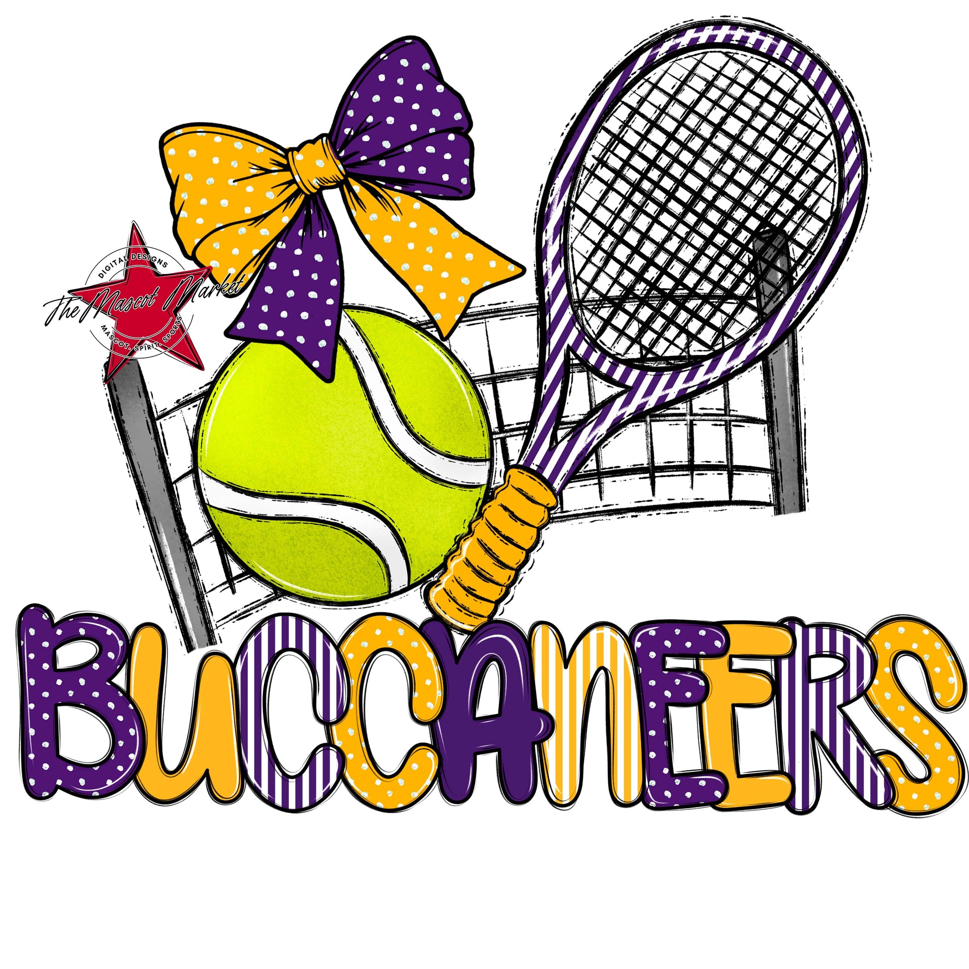 Buccaneers Tennis Spirit Design-Purple & Yellow