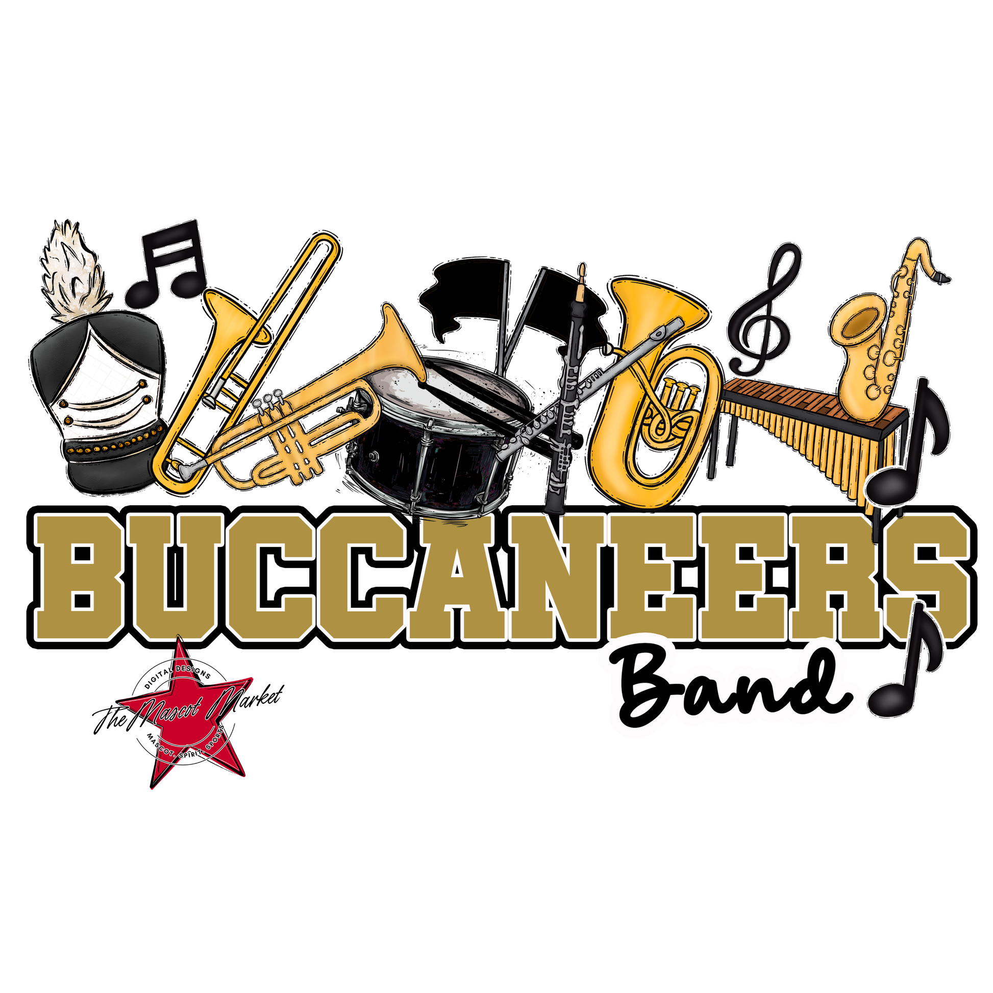 Buccaneers Varsity Band-Gold