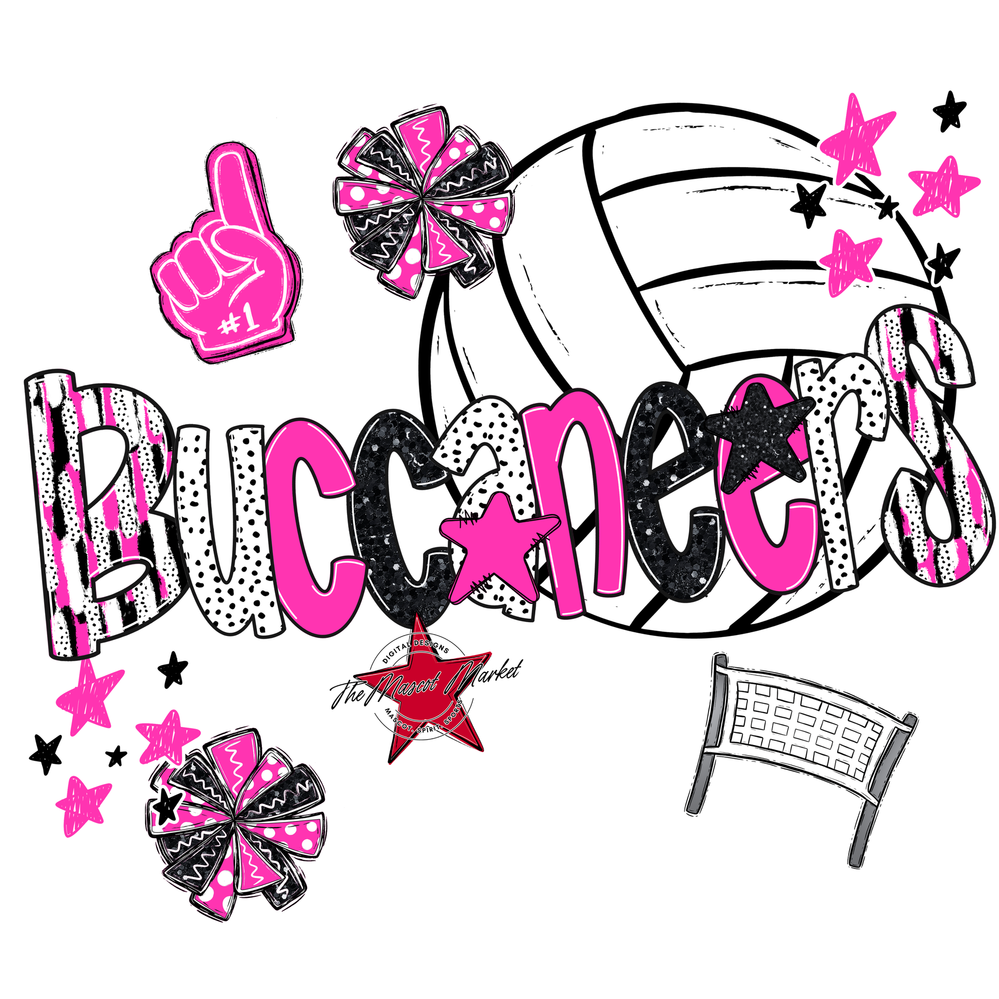 Buccaneers Volleyball Scrape-Pink
