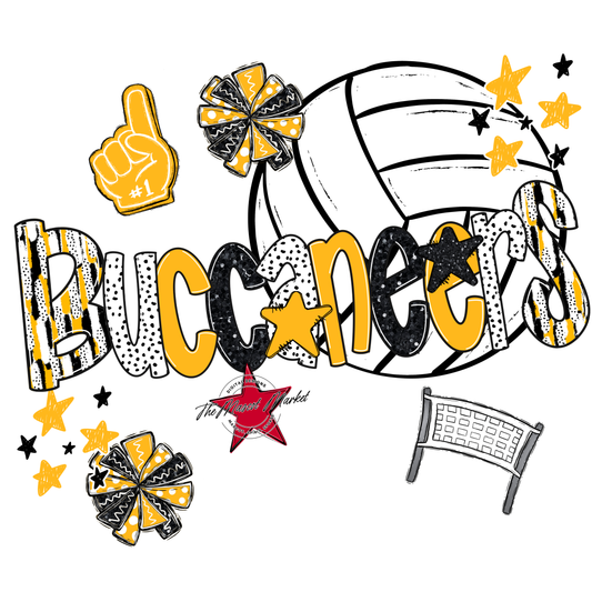 Buccaneers Volleyball Scrape-Yellow